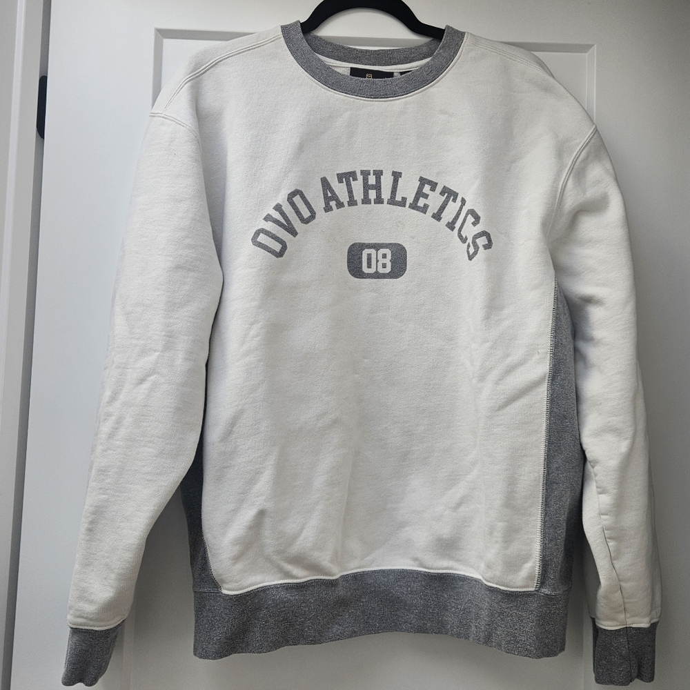 OVO October's Very Own Athletics Crewneck White Grey Cotton Blend Large